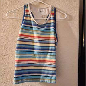 Girls large workout top rainbow